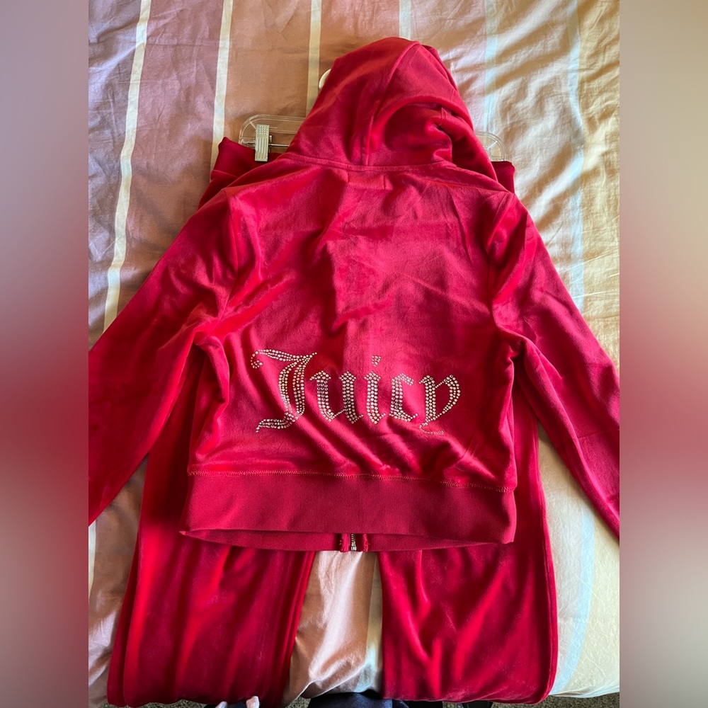Juicy couture velour hoodie & pants set .